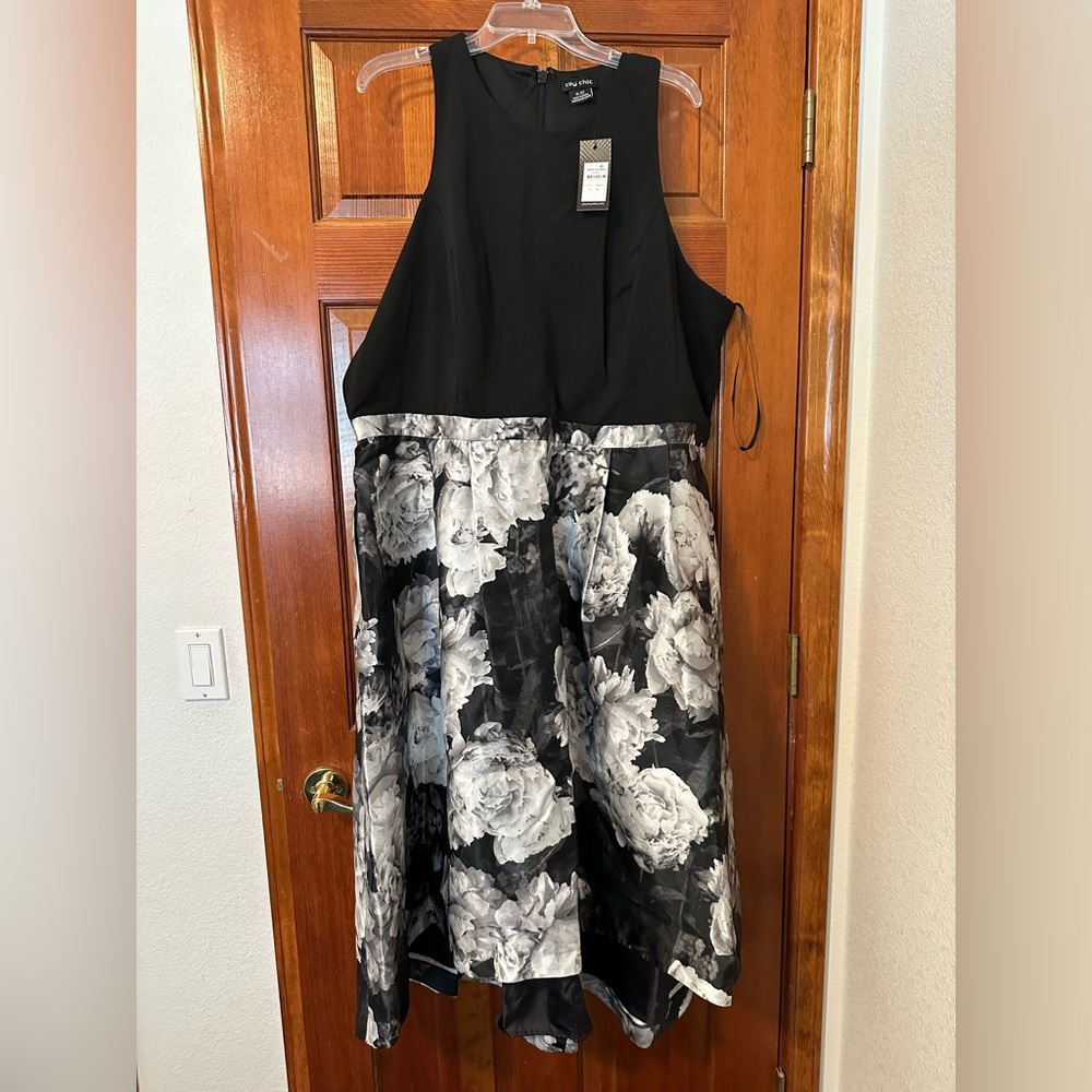 Black and White Floral Dress